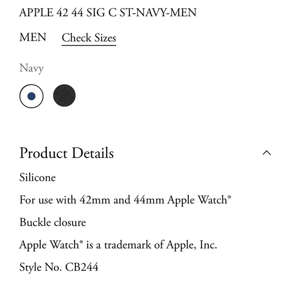 NWT Coach Apple Watch Strap Navy Blue 42mm/ 44mm - Picture 7 of 7